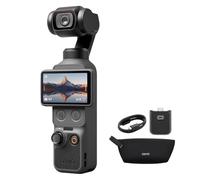 DJI Pack Esencial Osmo Pocket 4, cámara para videovlogs de Bolsillo con estabilizador, 1″ CMOS y 4K/240 fps, estabilización de 3 Ejes, Rango dinámico de 14 Pasos, Almacenamiento Interno de 107 GB