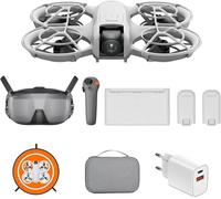 DJI Pack Neo Motion Vuela Más con accesorios, dron mini con cámara 4K UHD para adultos, dron que vuela siguiéndote, despega desde la mano, seguimiento de objetivos por IA, con RC Motion 3 y 3 baterías
