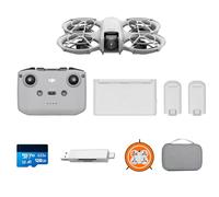 Pack DJI Neo Vuela Más con accesorios, mini dron con cámara 4K UHD, 135 g dron que te sigue, despega desde la mano, seguimiento de objetivos por IA, QuickShots, con RC-N3 y 3 baterías
