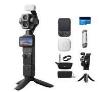 DJI Pack para Vlogs Osmo Pocket 4P, cámara Dos Objetivos, Tomas de Cine 4K | Zoom óptico de 3×, 4K/240 fps, rango dinámico de 17 pasos, 103 GB de almac. integrado, luz de relleno, Osmo FrameTap