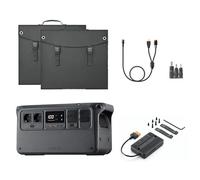 DJI Power 1000 Estación de energía portátil con 2 paneles solares plegables de 100 W, DC5521 hembra a Anderson 30 A/XT60 hembra, adaptador DC 3 en 1, 1 MPPT, off-grid para camping y autocaravanas.