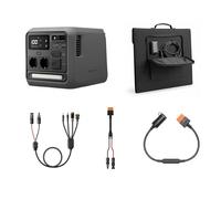 DJI Power 1000 Mini Estación de energía portátil, batería LiFePO4 1008 Wh, potencia max 1000 W, con cable DJI Power SDC a enchufe de coche (12V), panel solar plegable 200 W y cable adaptador MC4.