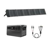 DJI Power 1000 V2 - Estación de energía portátil (1024 Wh, 2600 W, con panel solar plegable de 200 W, generador eléctrico para camping/hogar/autocaravana). MPPT por separado.