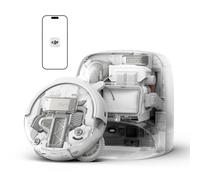 DJI Romo P Robot Aspirador y mopa | Diseño transparente del robot y la base de carga, Succión de 25 000 Pa, Detección de obstáculos a nivel de dron