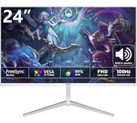 DJiEX 24 Inch Monitor FHD 1920x1080p 75Hz with Horn Refresh Rate 3ms Support DP HDMI Home Office Game Monitor Sync Visual Experience, Support Wall Mounted Installation