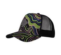 Djinns - Arty Waves Grey Patch - Gorra de camionero de malla para gorra, negro/negro, Talla única