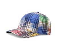 Djinns - Dirty Check - Gorra de béisbol con visera curvada TrueFit de 6 paneles, multicolor, Talla única