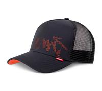 Djinns HFT Cap Con Manchas Quemadas Negro/Naranja Gorro Trucker Basecap Malla
