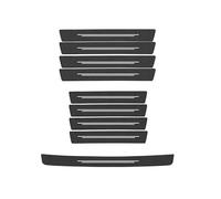 DJJNHF 9 Piezas Protector de Umbral para Coche de Fibra de Carbono para Fiat Topolino 2023-, Antiarañazos y Decoración Fácil Instalación,Bla-CK White Line