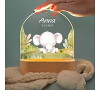 DJLLA Regalos personalizados para bebés Luz nocturna para niño niña Bebé recién nacido Niños Cumpleaños Bautismo Baby Shower Regalos Luz nocturna para niños para dormitorio