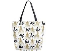 DJNGN Árbol de Navidad Santa risa reutilizable bolsa de compras de comestibles bolsa de lona grande plegable lavable bolso de hombro para mujer