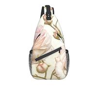 DJNGN Bandolera de rosas rosadas de belleza, bolso de hombro, mochila de senderismo al aire libre de fin de semana, adecuada para hombres y mujeres
