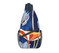 DJNGN Bandolera floral botánica para el pecho, bandolera, mochila para senderismo al aire libre de fin de semana, adecuada para hombres y mujeres