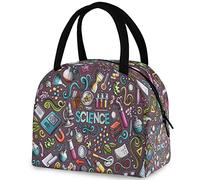 DJNGN Bolsa de almuerzo aislada con experimento químico de ciencia, bolsa térmica reutilizable con varios bolsillos para mujeres y hombres, trabajo escolar, picnic, viajes al aire libre