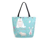 DJNGN Bolsa de lona Bolsa de transporte de cerdos y otros animales Bolsa de hombro informal para ir de compras Bolsa de viaje Bolsas de comestibles reutilizables