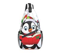DJNGN Bolso bandolera de pingüino de Navidad, bolso de hombro, mochila de senderismo al aire libre de fin de semana, adecuado para hombres y mujeres