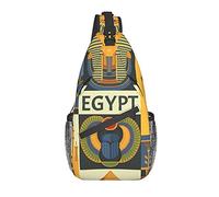 DJNGN Bolso de pecho tipo bandolera de la serie de la tribu del antiguo Egipto, bolso de hombro, mochila de senderismo al aire libre de fin de semana, adecuado para hombres y mujeres
