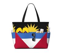 DJNGN Bolso de playa plegable grande e impermeable con la bandera de Antigua y Barbuda, ideal para viajes, gimnasio y camping.