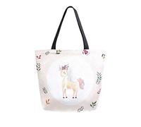 DJNGN Bolso pequeño de lona con diseño de unicornio, bolso de transporte, bolso de hombro para compras, bolso de viaje, bolsas de comestibles reutilizables
