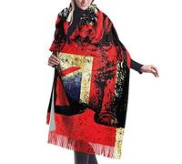 DJNGN British Bulldog Crown UK Flag Cashmere Scarf for Women Men Lightweight Unisex Fashion Soft Winter Scarves Fringe Shawl Wrap