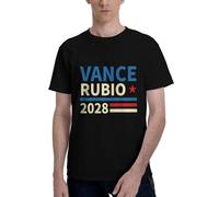 DJNGN Camiseta de algodón de Cuello Redondo para Hombre y Mujer Vance 2028 Vance para Presidente 2028