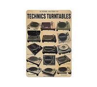 DJNGN Cartel de chapa de metal vintage Una historia visual de Technics Platos giratorios Pintura de hierro Hogar Cocina Garaje Hombre Cueva Decoración de pared Placa Arte Póster Regalo divertido