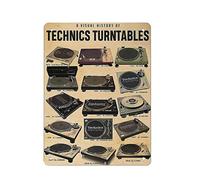 DJNGN Cartel de chapa de metal vintage Una historia visual de Technics Platos giratorios Pintura de hierro Hogar Cocina Garaje Hombre Cueva Decoración de pared Placa Arte Póster Regalo divertido