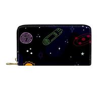 DJNGN Cartera para Mujer Carteras de Embrague para Mujer Tarjetero Organizador Cremallera de Cuero Monedero Space Galaxy Planet