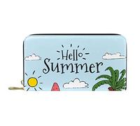 DJNGN Cartera Piel Piel Cremallera Cartera Larga Happy Starfish Summer Island Vacation