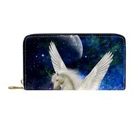 DJNGN Cartera Piel Piel Cremallera Monedero Largo Estampado Unicornio