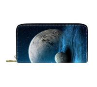 DJNGN Cartera Piel Piel Cremallera Monedero Largo Galaxy Cosmos Starry Sky Planet
