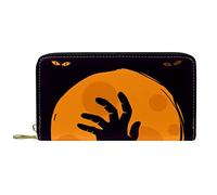 DJNGN Cartera Piel Piel Cremallera Monedero Largo Halloween Is Coming-01