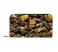 DJNGN Cartera Piel Piel Cremallera Monedero Largo Pequeño Gravel Stone