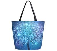 DJNGN Chic Beautiful Magic Tree Print Extra Large Canvas Shoulder Tote Top Handle Bag para gimnasio Playa Viajes Compras