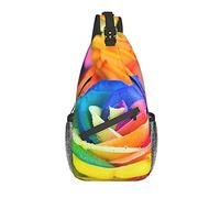 DJNGN Color Rose Crossbody Chest Bag, Bandolera, Mochila de senderismo al aire libre de fin de semana, adecuada para hombres y mujeres