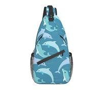 DJNGN Dolphin Crossbody Chest Bag, Bandolera, Mochila de senderismo al aire libre de fin de semana, adecuada para hombres y mujeres