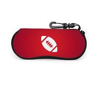 DJNGN Estuche blando para gafas de sol con icono de pelota de rugby Cremallera de neopreno portátil ultraligero con estuche para anteojos con clip para cinturón