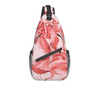 DJNGN Flamingo Crossbody Chest Bag, Bandolera, Mochila de senderismo al aire libre de fin de semana, adecuada para hombres y mujeres