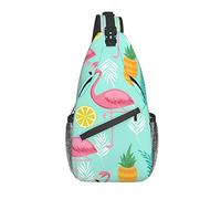 DJNGN Flamingo Crossbody Chest Bag, Bandolera, Mochila de senderismo al aire libre de fin de semana, adecuada para hombres y mujeres