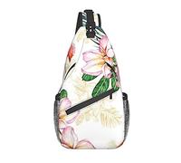 DJNGN Flamingo Flowers Crossbody Chest Bag, Bandolera, Mochila de senderismo al aire libre de fin de semana, adecuada para hombres y mujeres