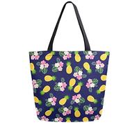 DJNGN Flores de pino hojas de palma reutilizable bolsa de compras de comestibles bolsa de lona grande plegable lavable bolso de hombro para mujer
