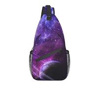 DJNGN Galaxy Starry Space Purple Starry Crossbody Chest Bag, Bandolera, Mochila de senderismo al aire libre de fin de semana, adecuada para hombres y mujeres