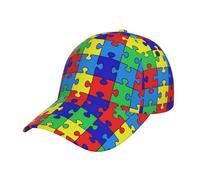 DJNGN Gorra de béisbol con Estampado de Rompecabezas para concienciar sobre el Autismo, Ajustable, para Hombre y Mujer, Ideal para Correr y Actividades al Aire Libre en Cualquier estación del año.