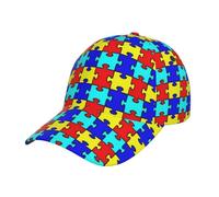 DJNGN Gorra de béisbol con Estampado de Rompecabezas para concienciar sobre el Autismo, Ajustable, para Hombre y Mujer, Ideal para Correr y Actividades al Aire Libre en Cualquier estación del año.