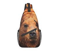 DJNGN Grizzly Bear Crossbody Chest Bag, Bandolera, Mochila de senderismo al aire libre de fin de semana, adecuada para hombres y mujeres