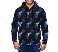 DJNGN Guam Flag Map Sudadera con Capucha para Hombre con Cremallera Completa y Chaqueta de Bolsillo