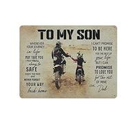 DJNGN Hijo Idea de regalo Papá a mi hijo Motocross Retro Metal Sign Wall Tin Posters Home Wall Art Bar Cafe Baño Cocina Garaje Jardín Granja Hombre Cueva Decoración Regalos novedosos