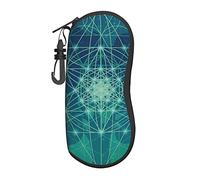 DJNGN Icono de árbol de la vida futurista digital con espacio Impreso Estuche para anteojos Estuche rígido Estuche para anteojos con clip