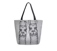 DJNGN Lambs Twin Canvas Tote Bag Bolsas de comestibles reutilizables Bolsa de transporte con asas