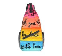DJNGN Let All You Do Be Done With Love Crossbody Chest Bag, bandolera, mochila de senderismo al aire libre de fin de semana, adecuada para hombres y mujeres